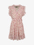 Robe patineuse mi-longue imprimé pâquerettes - Beige - 1