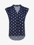 Top droit sans manches à imprimé pois irisés - Marine - 1