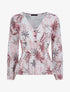 Top élastiqué imprimé tropical - Rose - 1