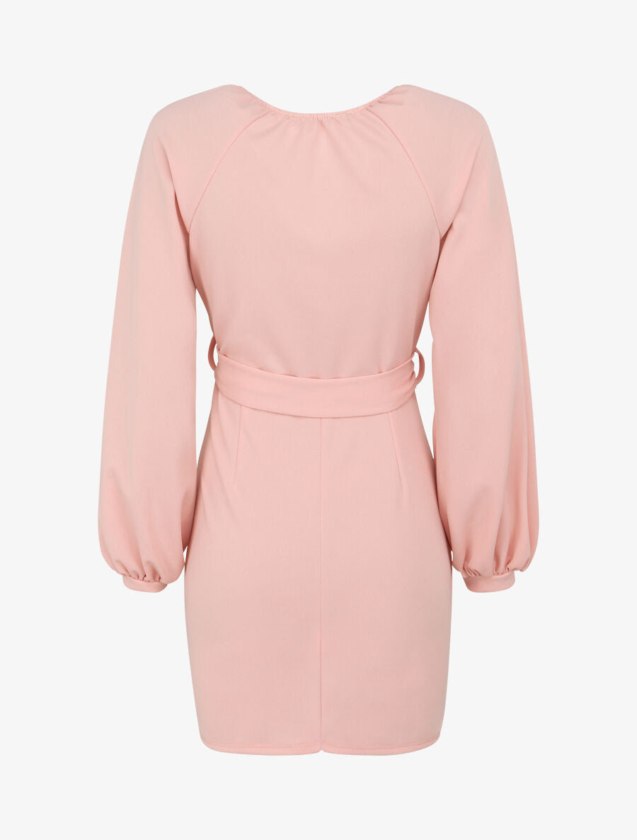 Robe moulante à détail froncés - Rose pâle - 2