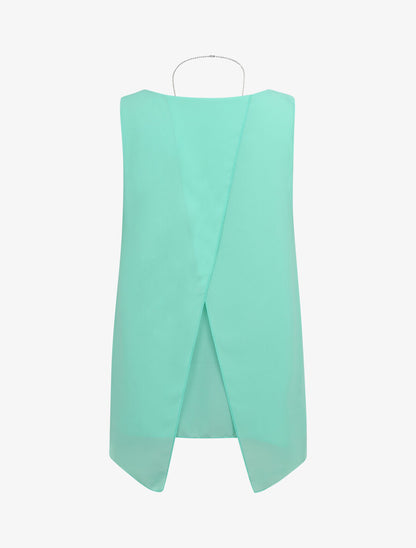 Top en voile à dos fendu - Vert d&