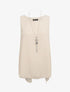 Top en voile à dos fendu - Beige - 4