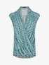 Top droit cache-coeur à imprimé demi lune - Vert d&