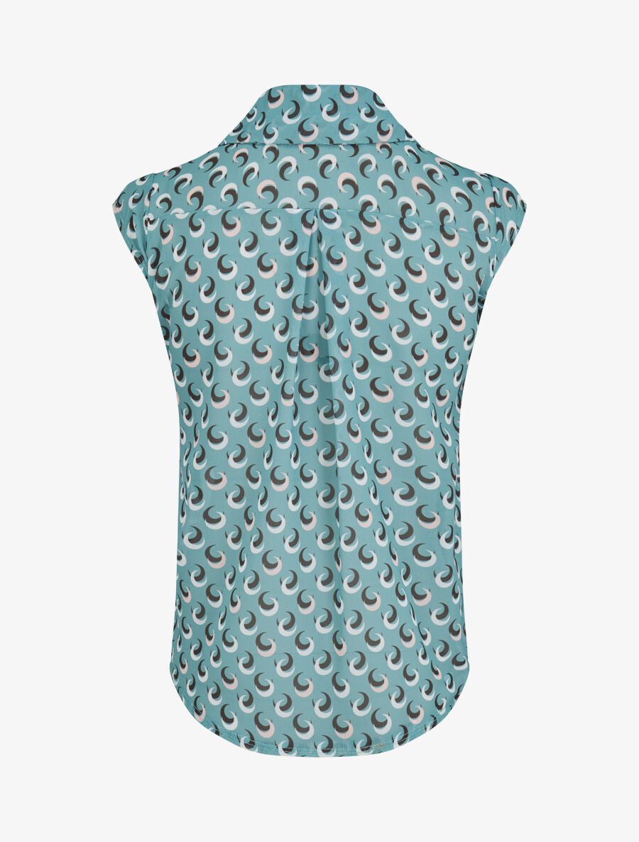 Top droit cache-coeur à imprimé demi lune - Vert d&