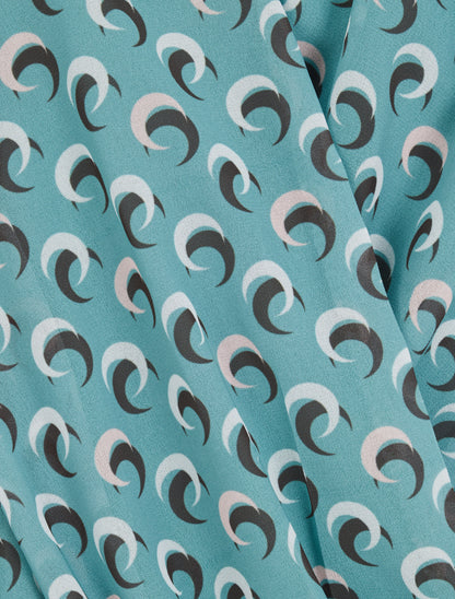 Top droit cache-coeur à imprimé demi lune - Vert d&
