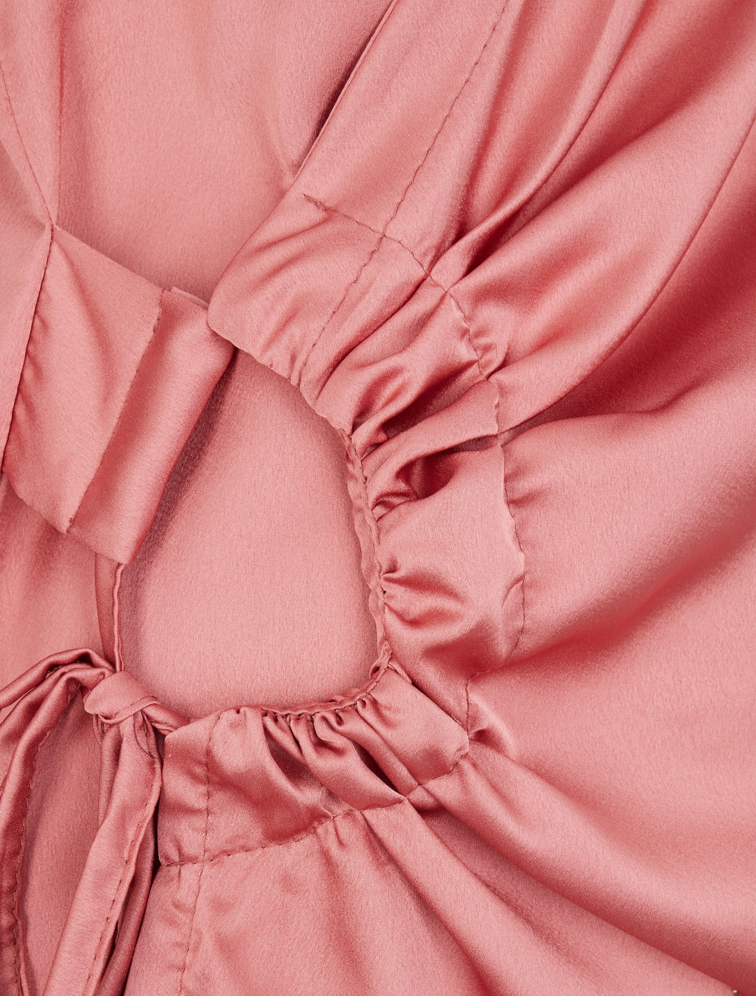 Blouse droite satinée à liens - Vieux rose - 3