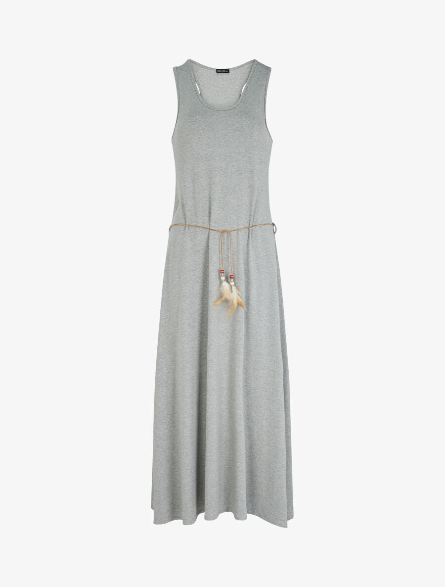 Robe longue basique sans manches - Gris - 4