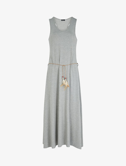 Robe longue basique sans manches - Gris - 4
