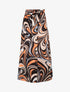 Jupe longue satinée imprimé swirly - Noir - 1