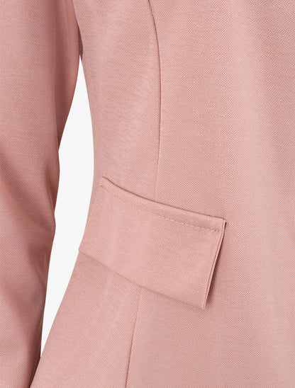 Veste droite unie à col mao - Rose - 3