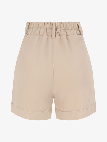 Short uni et bords à revers - Beige - 2