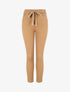 Pantalon slim uni à taille haute élastiquée - Camel - 1