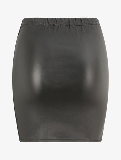 Jupe en simili à lacets - Noir - 2