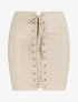 Jupe en simili à lacets - Beige - 1