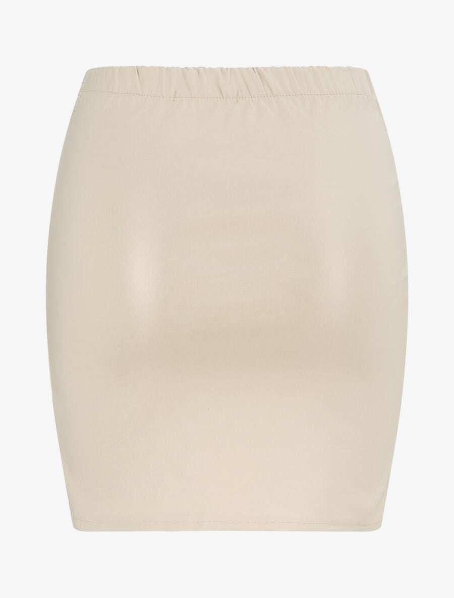 Jupe en simili à lacets - Beige - 2