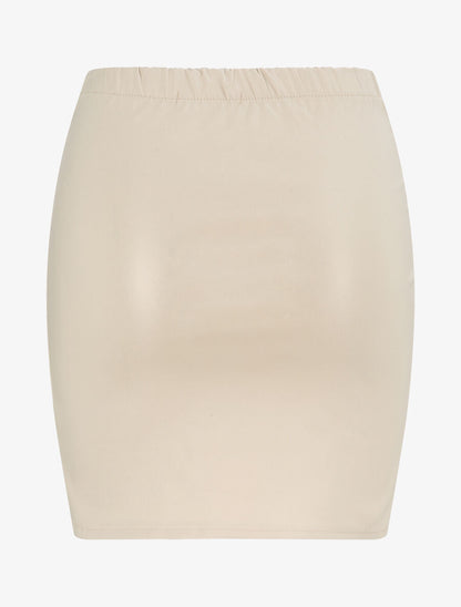 Jupe en simili à lacets - Beige - 2