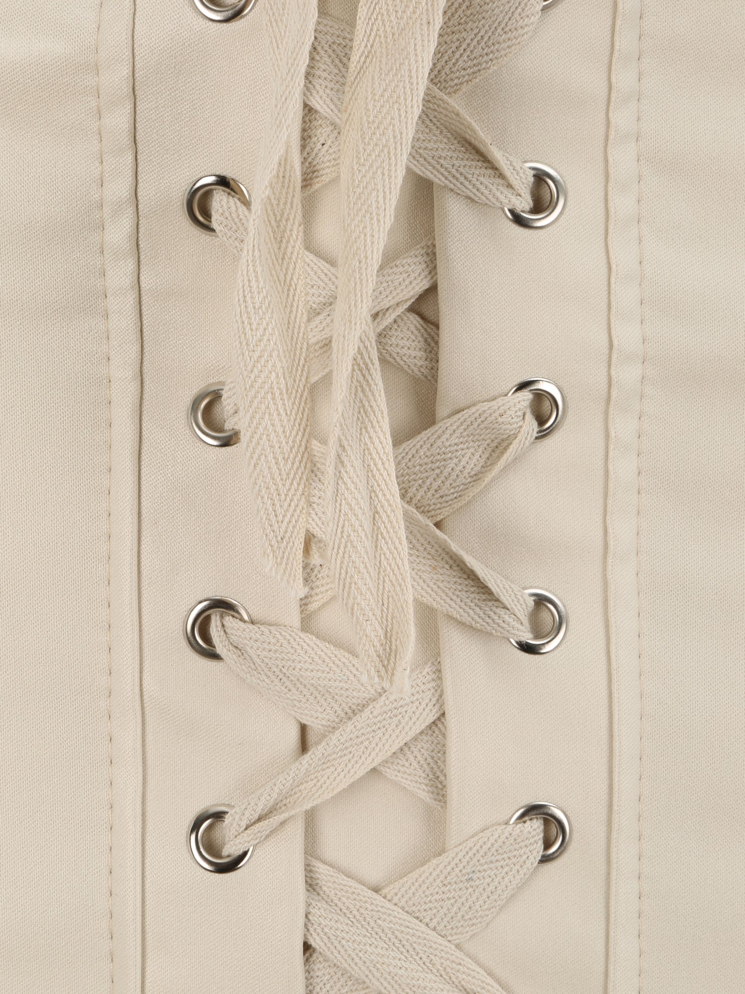 Jupe en simili à lacets - Beige - 3