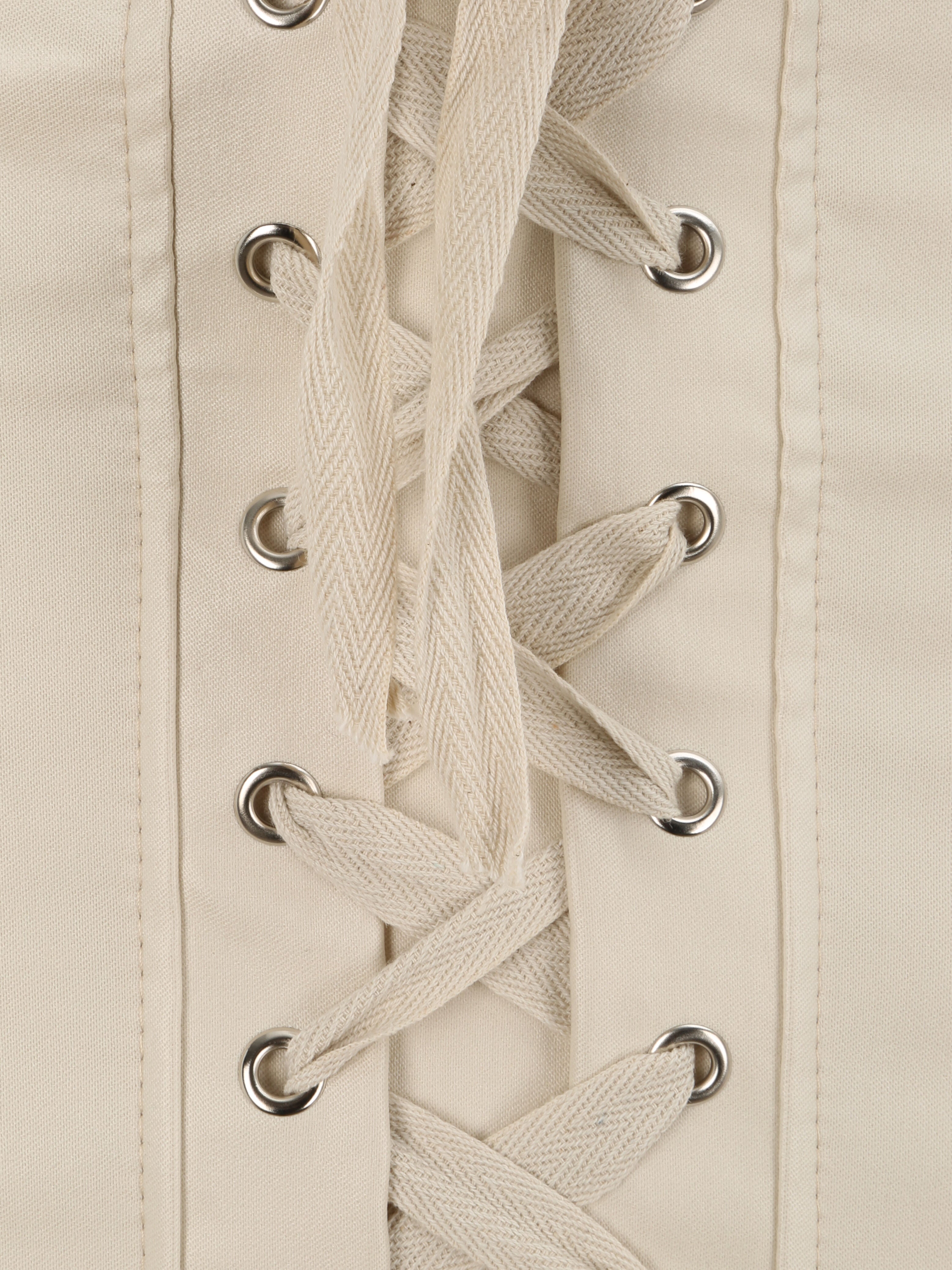 Jupe en simili à lacets - Beige - 3
