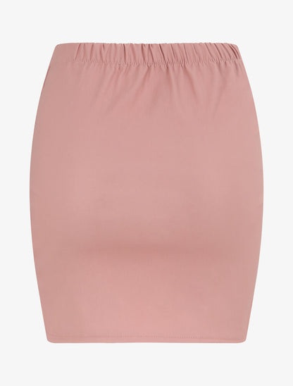 Jupe en simili à lacets - Rose - 2