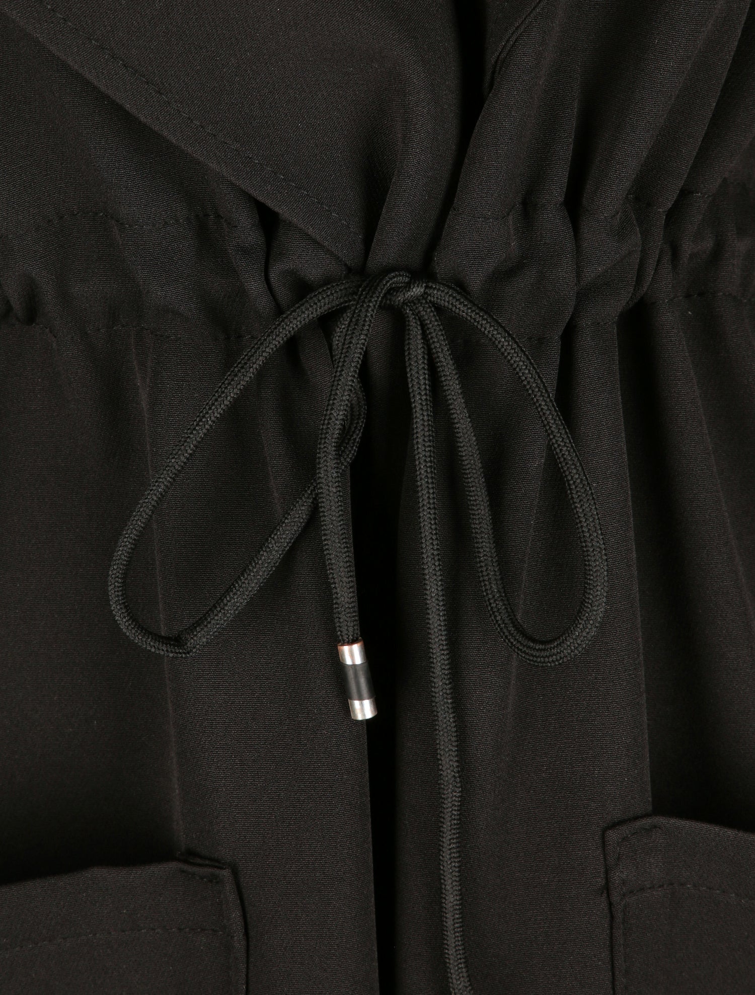 Veste longue droite à col cranté - Noir - 4
