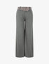 Pantalon flare à ceinture imprimé graphique - Gris - 1