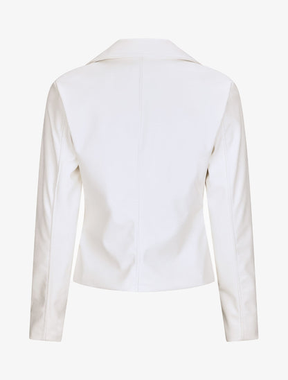 Perfecto droit en simili doublé - Blanc - 2