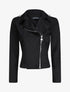 Veste en suédine à zip asymétrique - Noir - 5