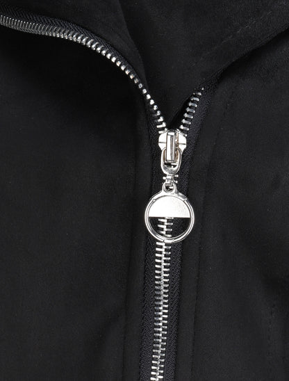 Veste en suédine à zip asymétrique - Noir - 3