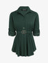 Top style chemise à taille cintrée - Vert sapin - 4