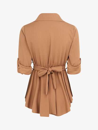 Top style chemise à taille cintrée - Camel - 2