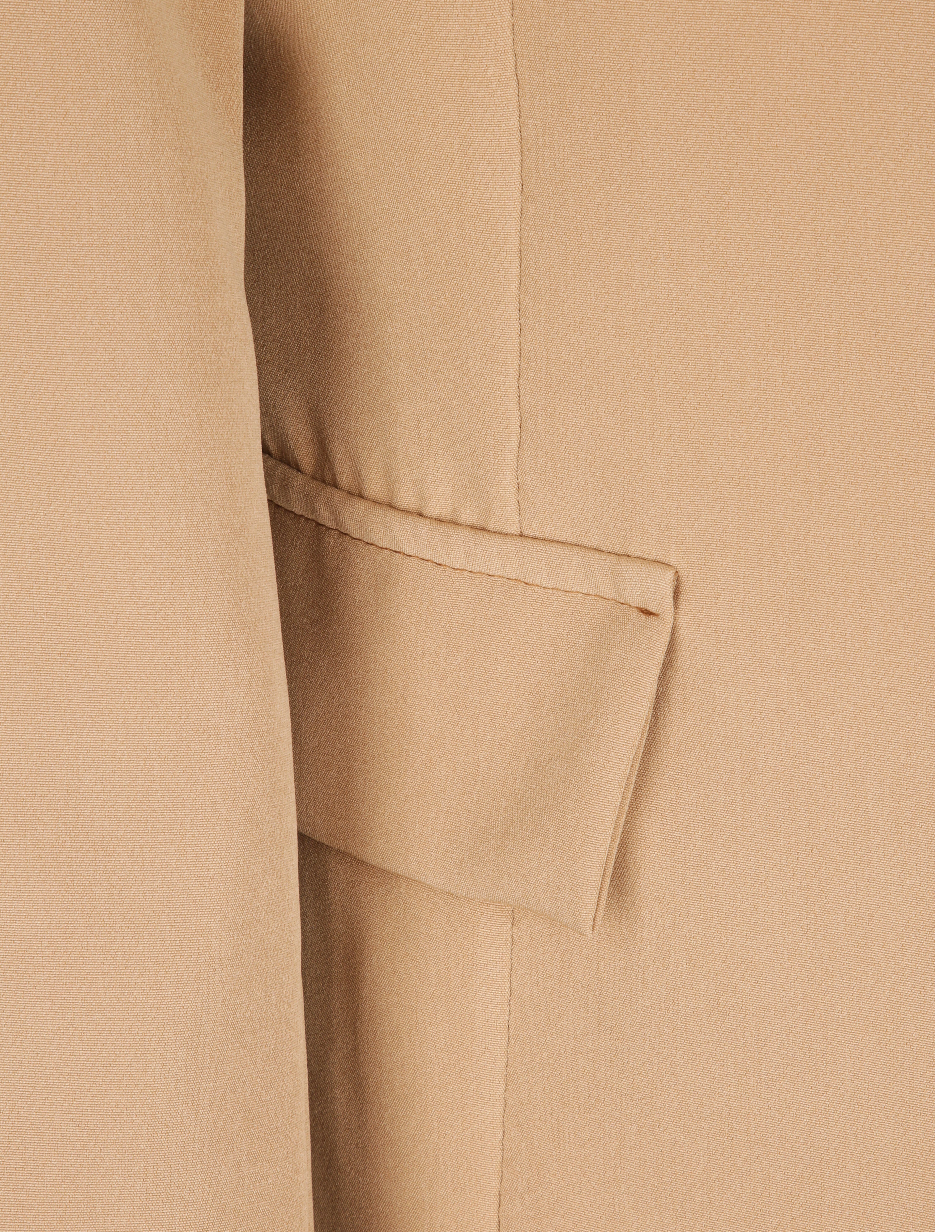 Blazer droit uni à col cranté - Camel - 3