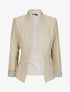 Blazer droit uni à col cranté - Beige - 4