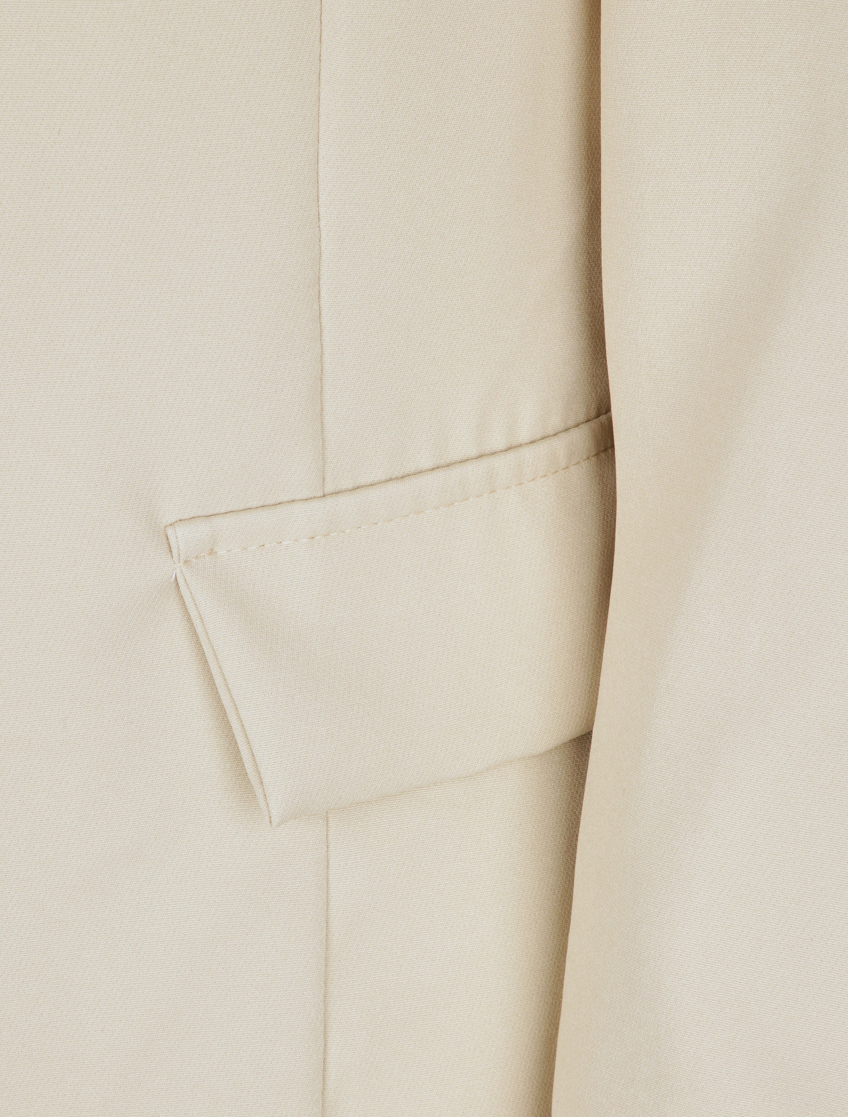 Blazer droit uni à col cranté - Beige - 3