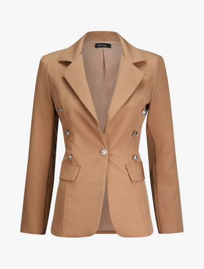 Blazer overzise uni - Camel - 1