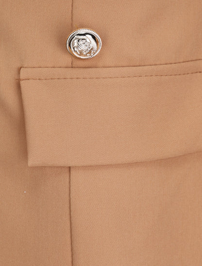 Blazer overzise uni - Camel - 3