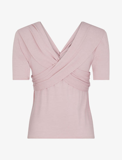 Top à buste à pans croisés - Rose pâle - 2