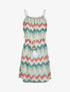 Robe droite courte imprimé chevron - Vert d&