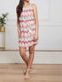Robe droite courte imprimé chevron - Rose - 1