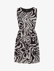 Robe en voile à imprimé graphique - Noir - 1