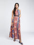 Robe longue à imprimé cachemire - Bordeaux - 1