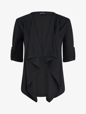 Veste fluide à pans asymétriques - Noir - 3