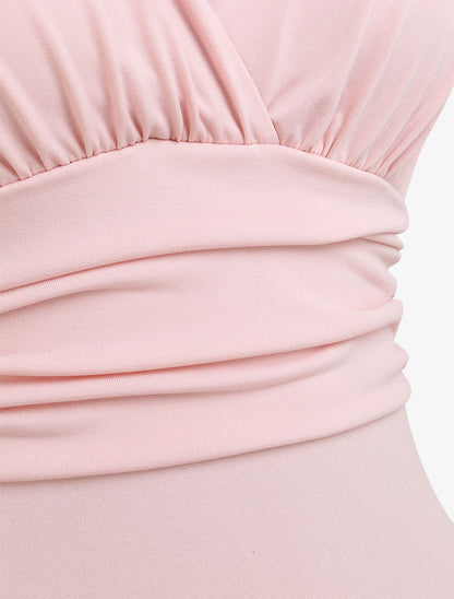 Body ajusté et drapé - Rose pâle - 3