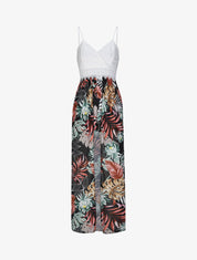 Combishort ajustée voile imprimé tropical - Noir - 5