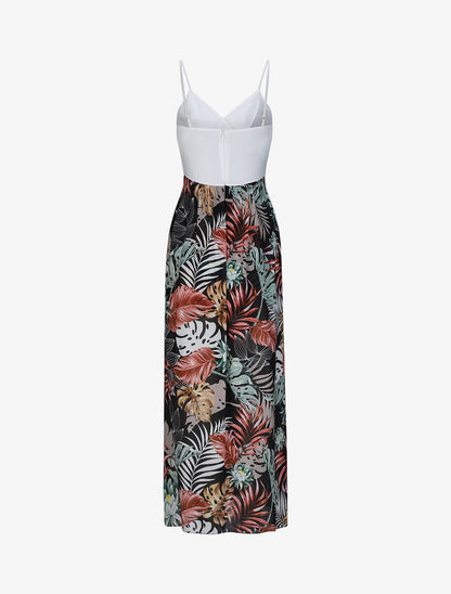 Combishort ajustée voile imprimé tropical - Noir - 2
