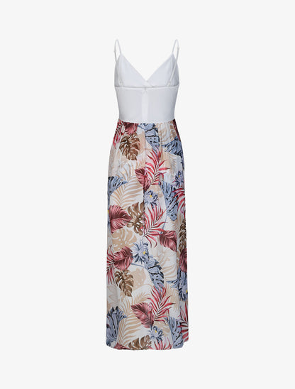Combishort ajustée voile imprimé tropical - Blanc - 2