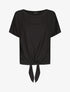Top oversize uni à épaules ajourées - Noir - 5