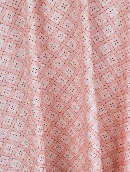 Tunique patineuse imprimé mosaïque à boucle dorée - Rose - 3