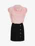 Robe droite à encolure bénitier - Rose - 4