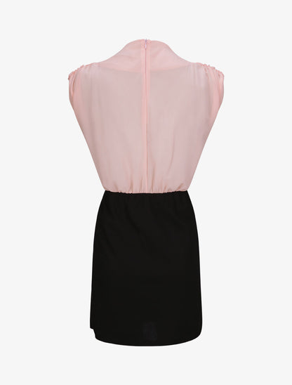 Robe droite à encolure bénitier - Rose - 2
