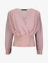 Blouse cache-coeur à boutons stylisés - Rose - 1